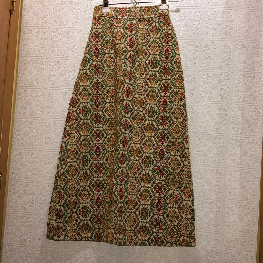 Vintage 60’s Sportset Needlepoint Embroidered A Line Skirt Size 0